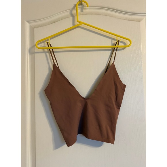Free People Tops - Intimately Free People Ali V-Neck Cami Brown Seamless Cropped Tank Top M/L